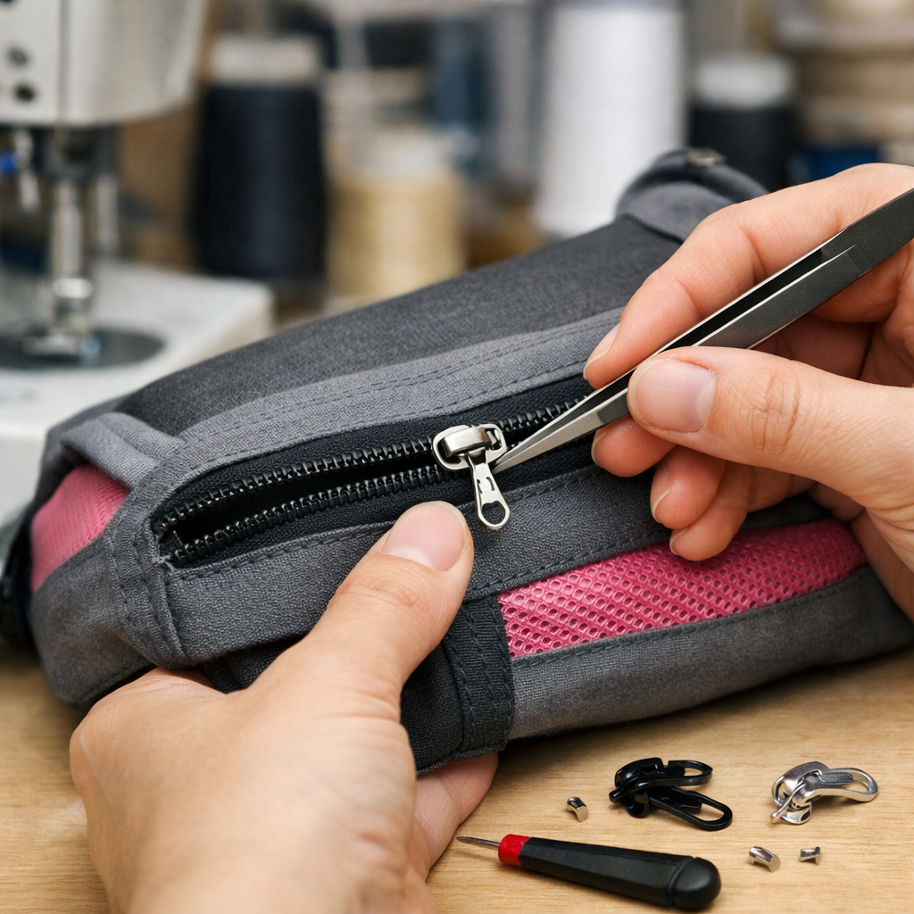 Réparation petite fermeture éclair – sac