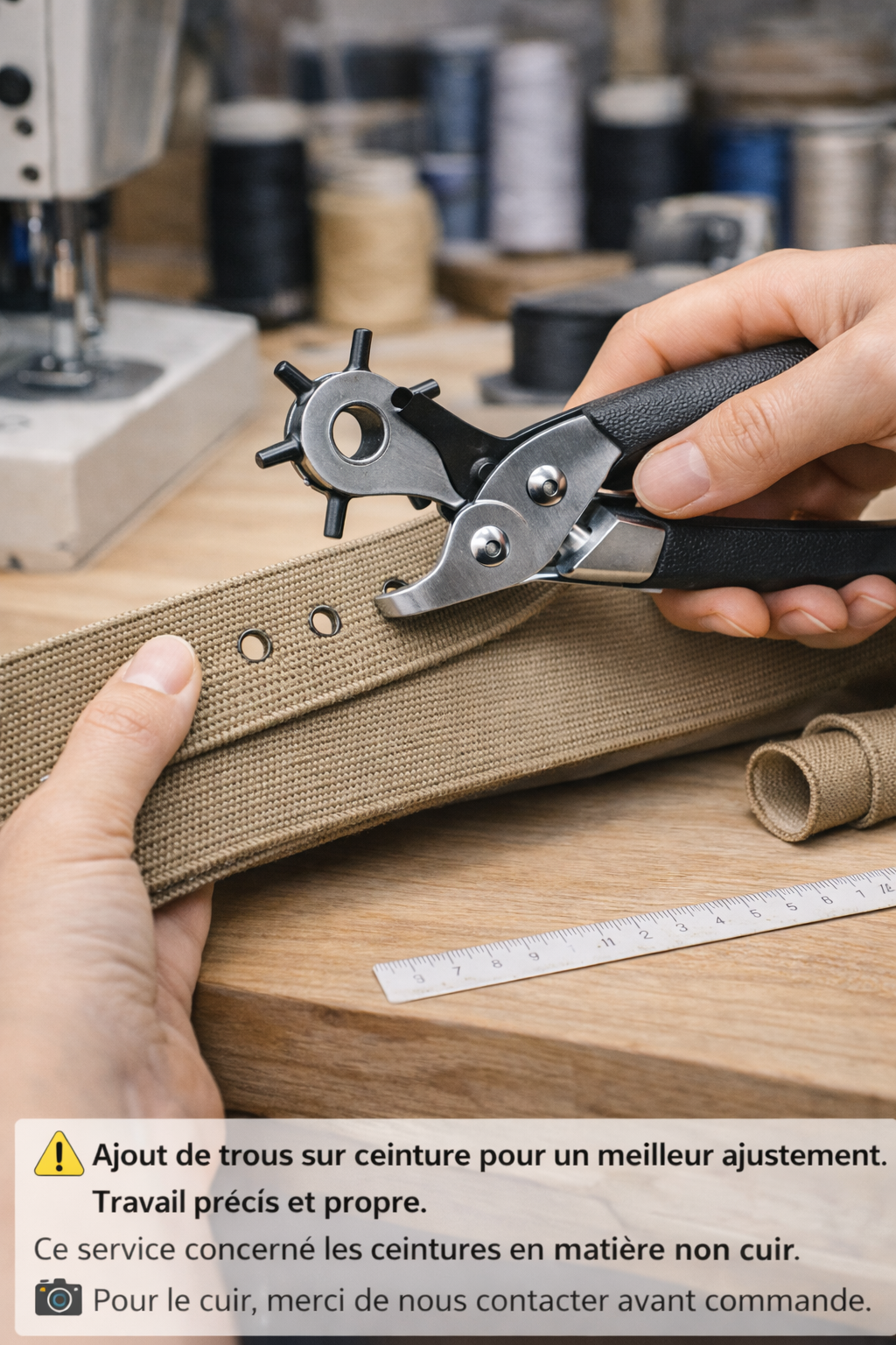 Ceinture – ajout de trous