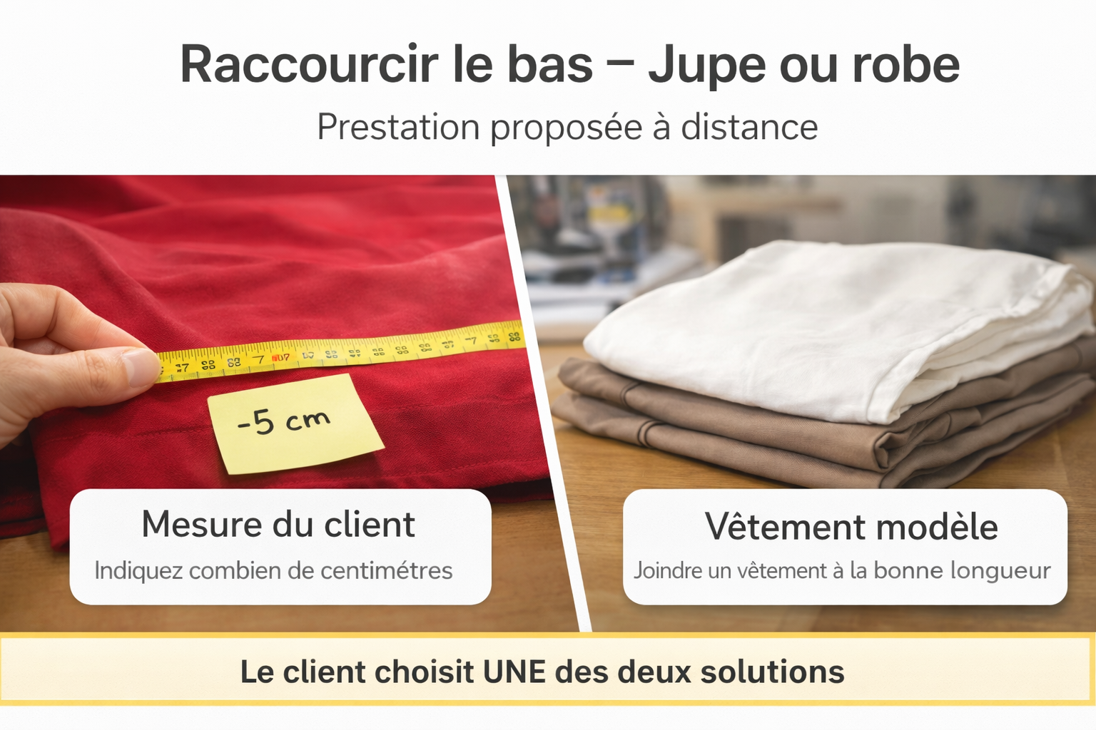 Raccourcir le bas – Jupe ou robe