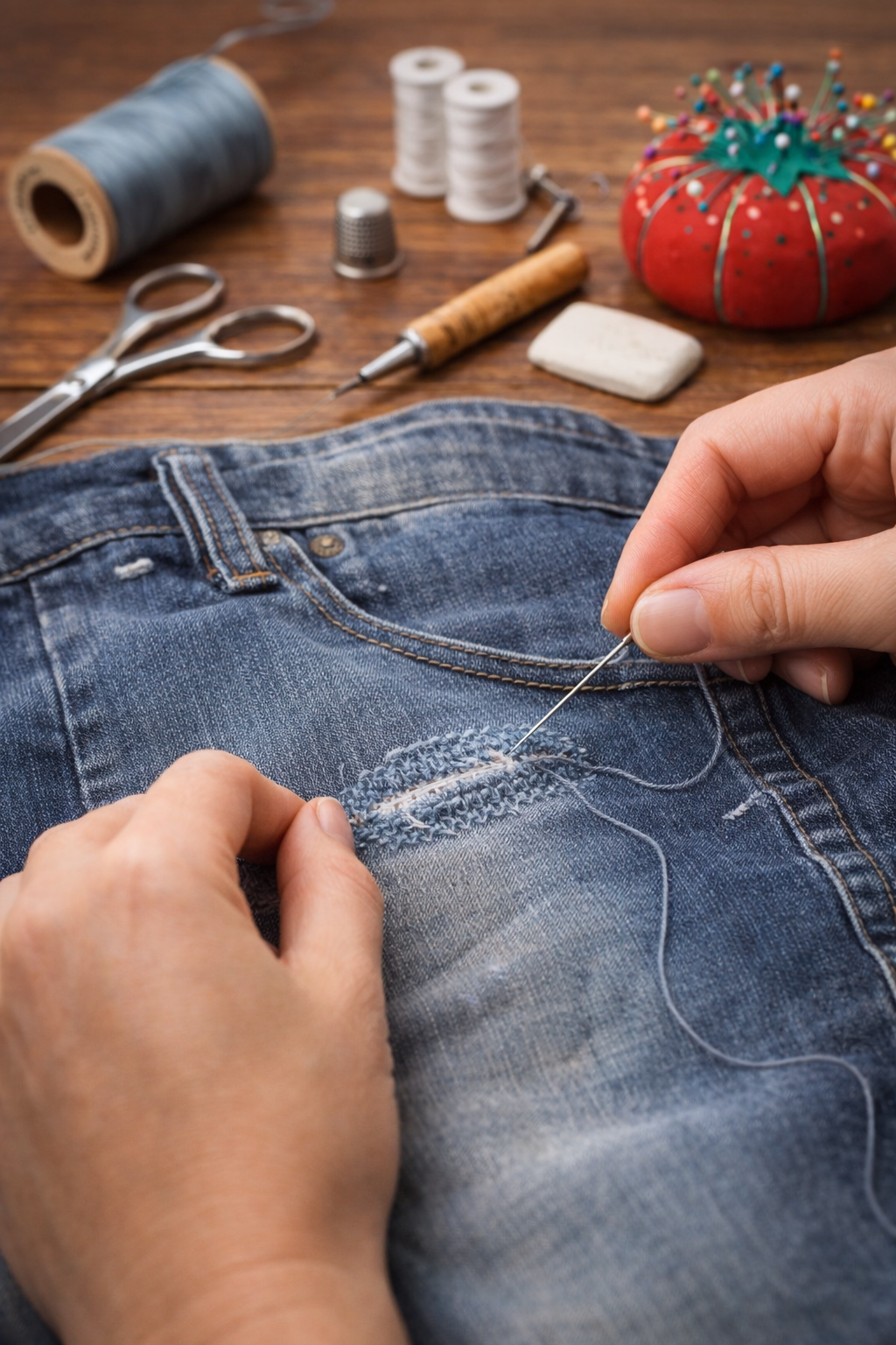 Réparation trou / déchirure – pantalon